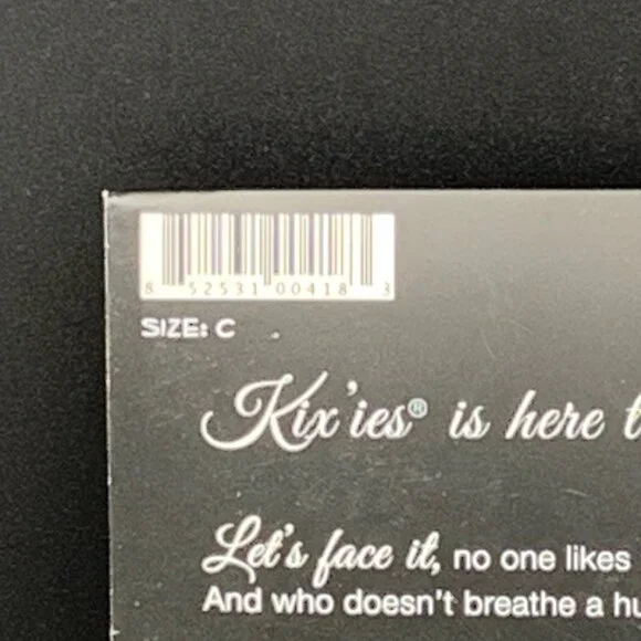 Kixies Thigh Highs Black Diamond Pattern Size C No-Slip Grip Tiffany 1305C - Picture 6 of 6